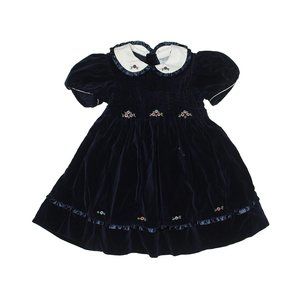 Friedknit Creations Navy Blue Velvet Dress